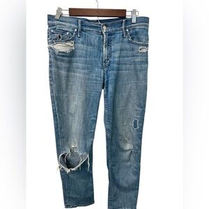 MOTHER Denim The Dropout Distressed Jeans Size 28